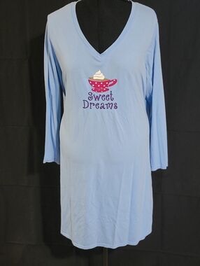 White Stag Light Blue Sleepwear Top with Purple Trim
